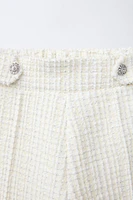 TEXTURED PANTS WITH JEWEL BUTTONS