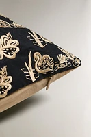 EMBROIDERED THROW PILLOW COVER