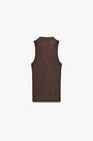 SEMI-SHEER HALTER TOP