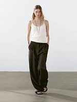 Sleeveless 100% cotton knit T-shirt