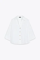CHEMISE EN POPELINE À MANCHES AMPLES