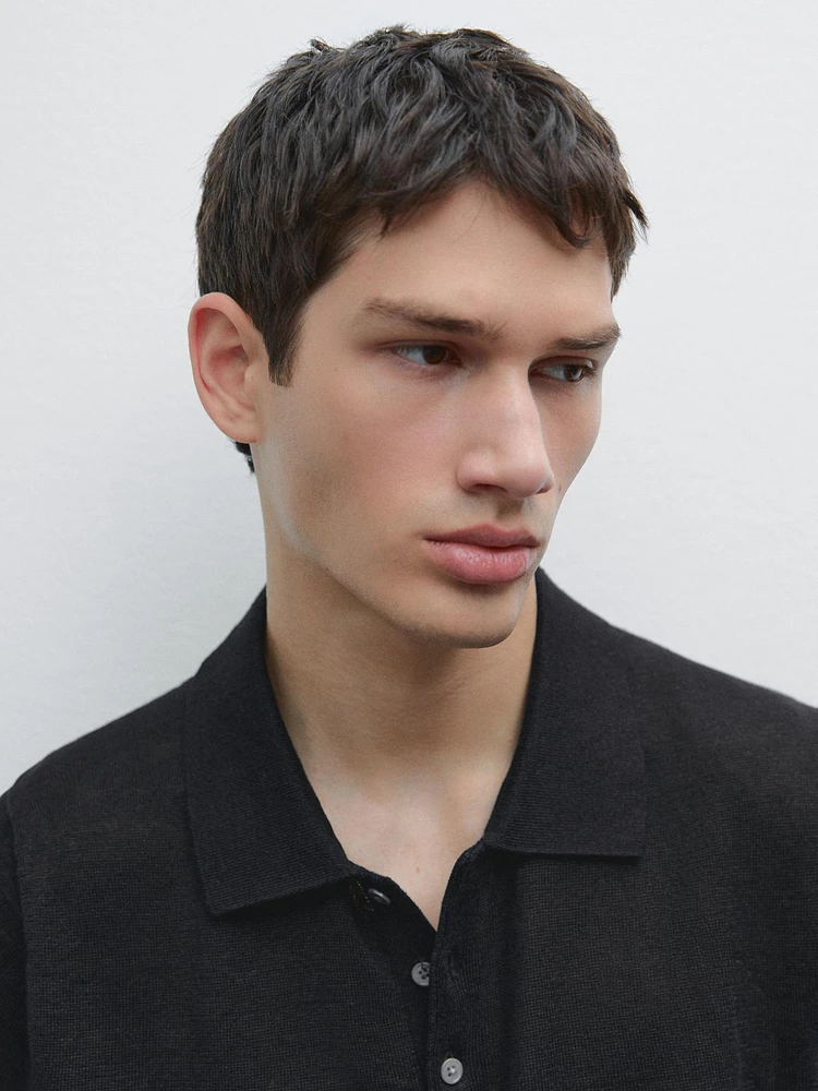 Polo en maille 100 % lin