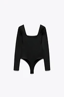 SQUARE NECK POLYAMIDE BODYSUIT