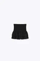 WIDE WAISTBAND RUFFLE SHORTS