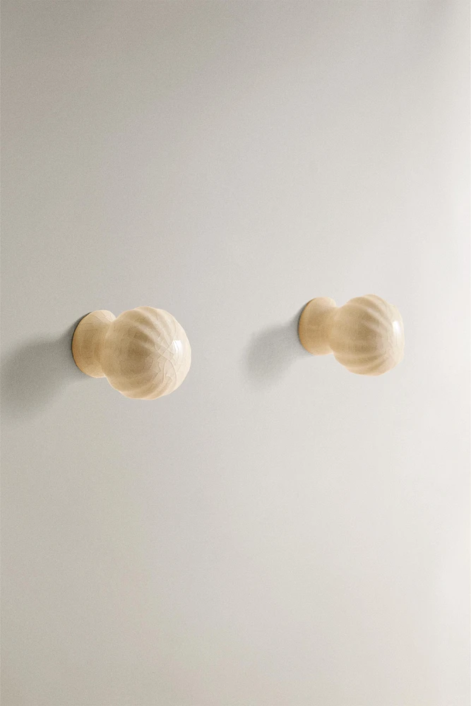 CRACKLED CERAMIC KNOB (SET OF 2)