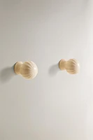 CRACKLED CERAMIC KNOB (SET OF 2)
