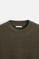 RELAXED FIT COTTON BLEND SWEATER