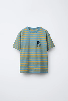 STRIPED EMBROIDERED T-SHIRT