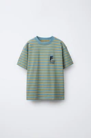 STRIPED EMBROIDERED T-SHIRT