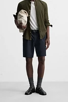 PLEATED REGULAR FIT BERMUDA SHORTS
