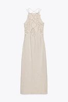 COMBINATION CROCHET MIDI DRESS
