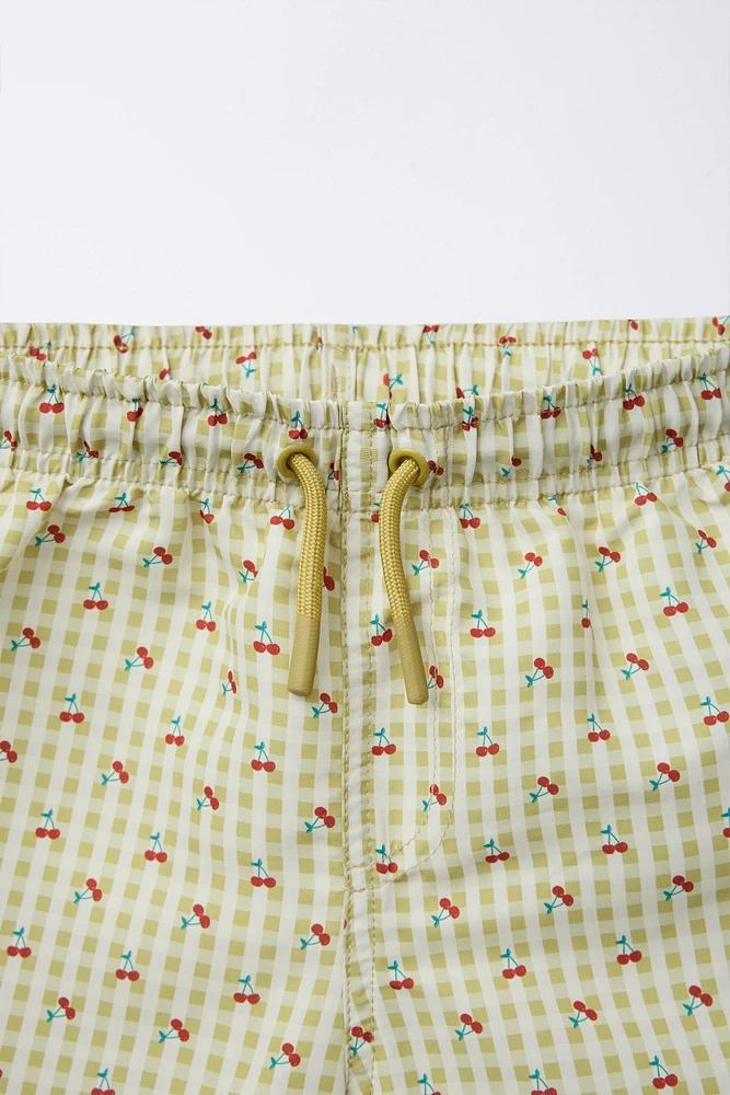 6-14 YEARS/ CHERRY SWIM SHORTS