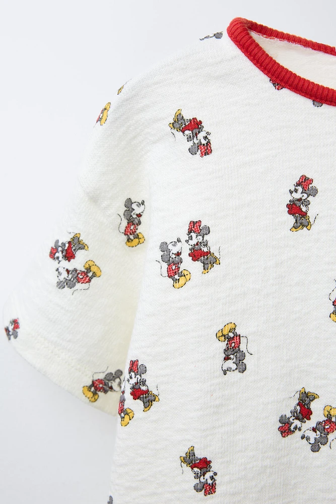 T-SHIRT TEXTURÉ IMPRIMÉ MICKEY ET MINNIE MOUSE © DISNEY