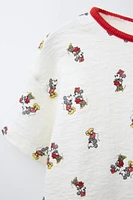 T-SHIRT TEXTURÉ IMPRIMÉ MICKEY ET MINNIE MOUSE © DISNEY