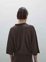 Flowing cape-style polo shirt