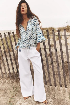 METALLIC THREAD PRINTED BLOUSE