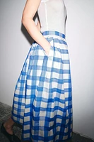 CHECKERED MIDI SKIRT ZW COLLECTION