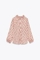 PRINTED SHIRT WITH METALLIC THREAD