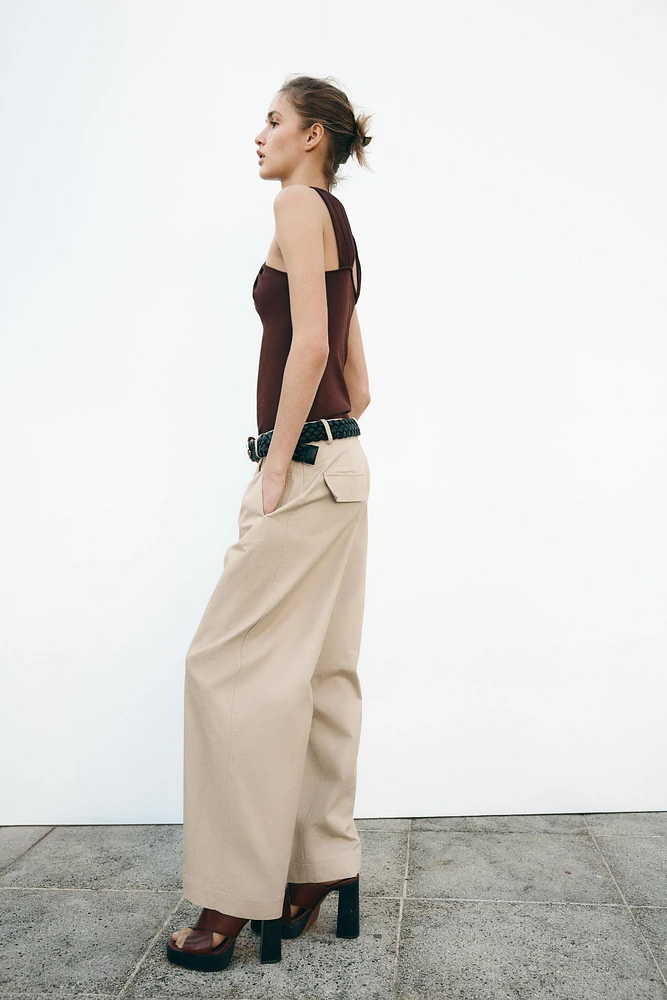 PANTALON COUPE CAROTTE AVEC CEINTURE