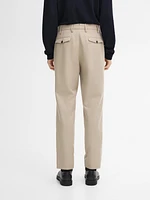 Cotton blend darted trousers