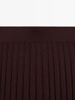 Pleated midi skirt with elastic waistband