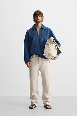 WASHED SMOCK OVERSHIRT