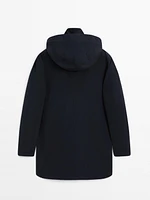 Cotton blend hooded parka