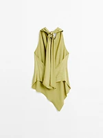 Flowing satin top with bow detail - STUDIO