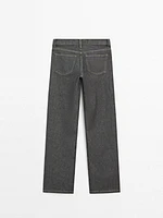 Mid-rise wide-leg cotton jeans