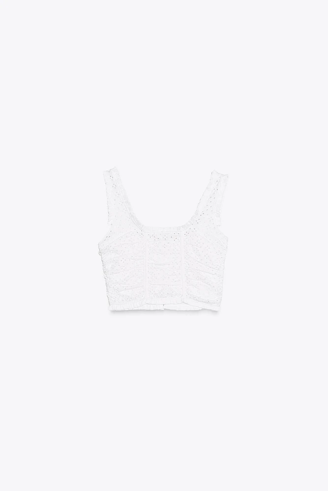 TOP AVEC BRODERIES PERFORÉES