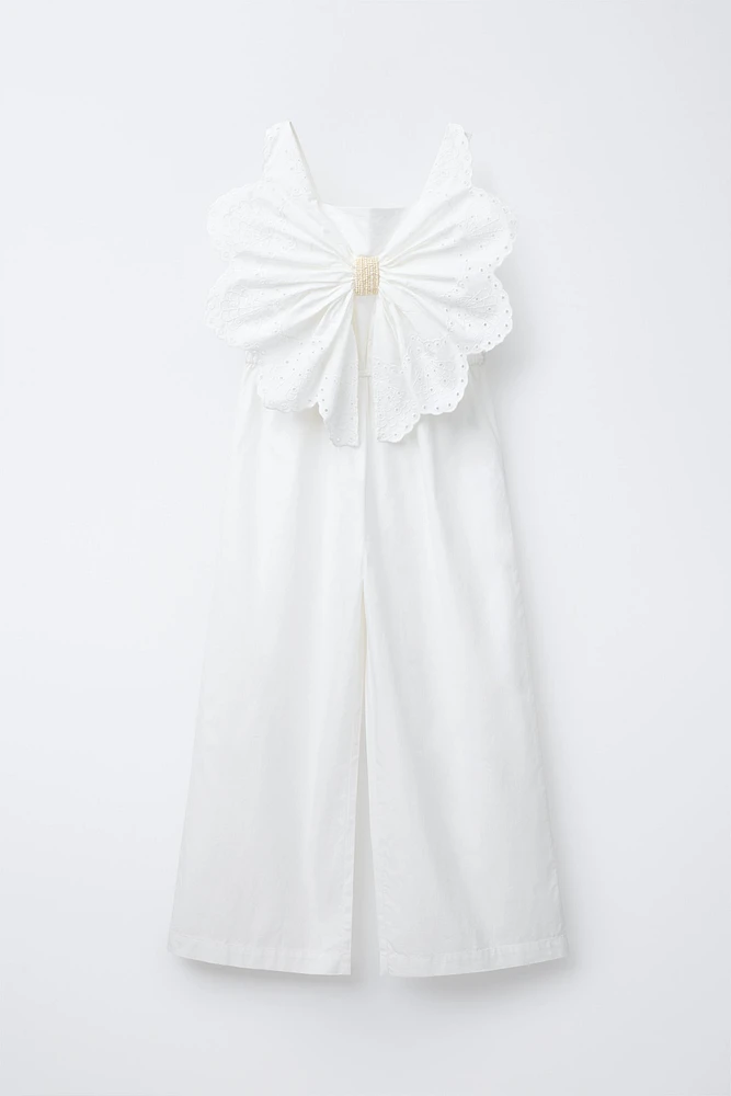EMBROIDERED BUTTERFLY LONG JUMPSUIT