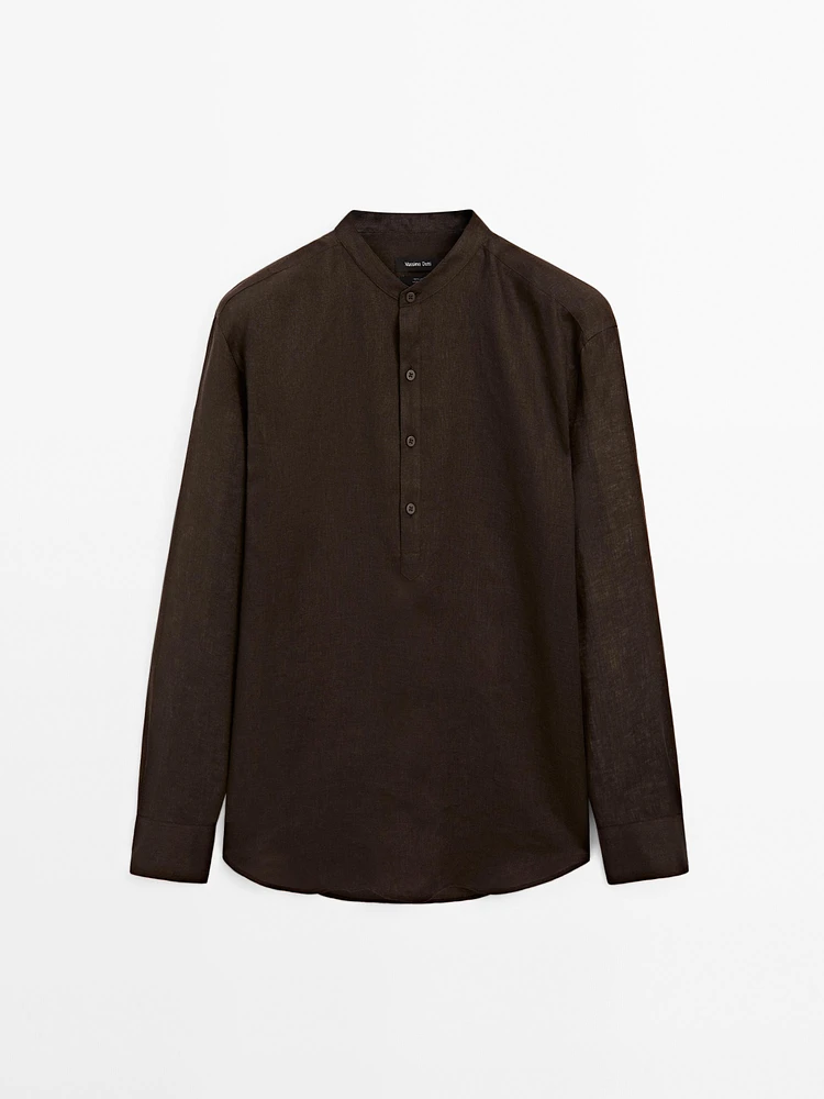 Chemise regular à col mao