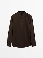 Chemise regular à col mao