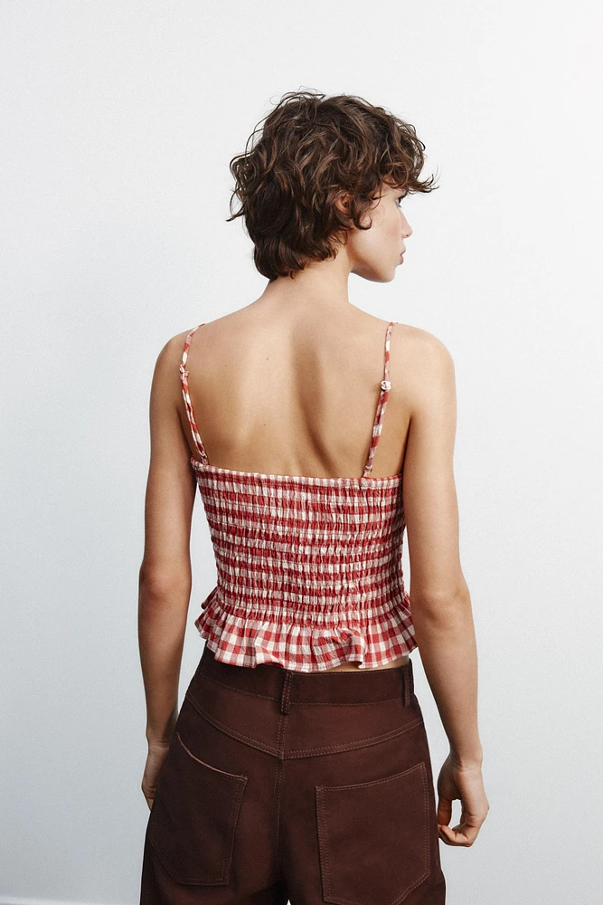 GINGHAM CROPPED TOP