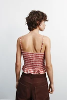 GINGHAM CROPPED TOP