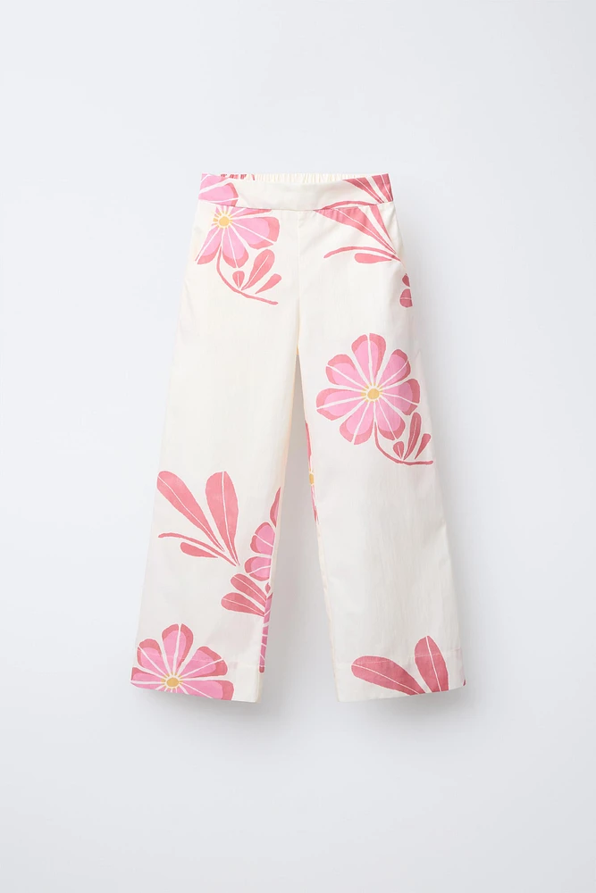 STRAIGHT LEG FLORAL PANTS