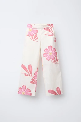 STRAIGHT LEG FLORAL PANTS