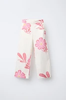 STRAIGHT LEG FLORAL PANTS