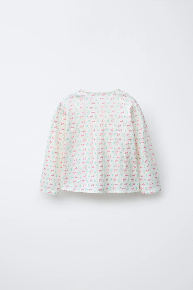 T-SHIRT POINTELLE CERISES
