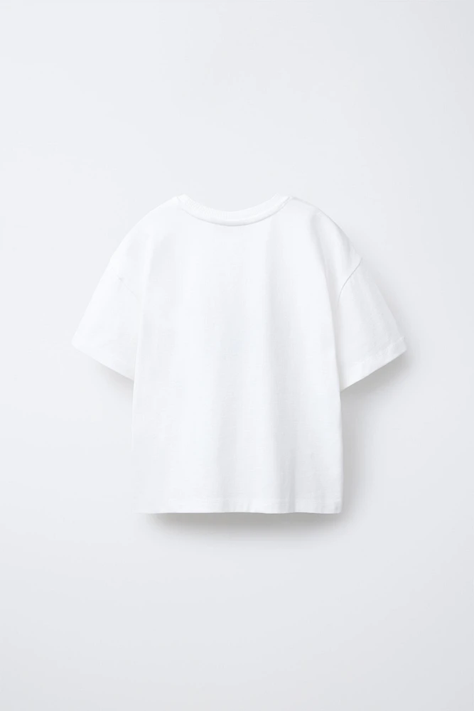 T-SHIRT INSCRIPTIONS FLEURS CROCHET