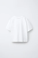 T-SHIRT INSCRIPTIONS FLEURS CROCHET