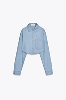 TRF CROP DENIM SHIRT