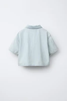 KNOTTED DENIM SHIRT