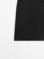 Textured nappa leather mini skirt