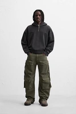 WASHED QUARTER-ZIP HOODIE