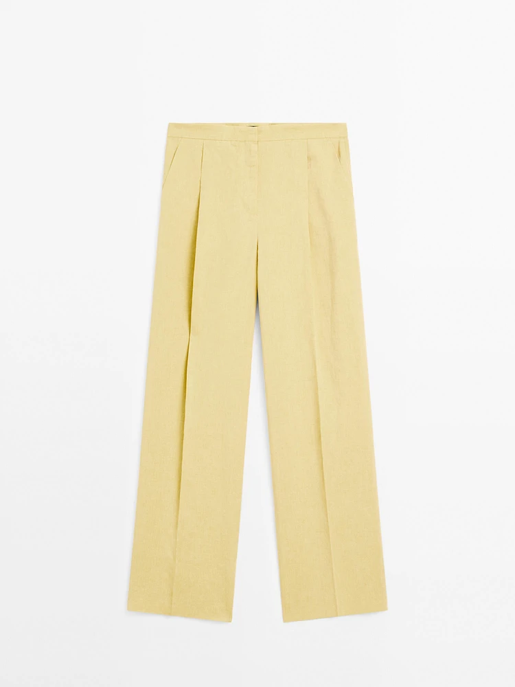 Suit trousers with dart detail