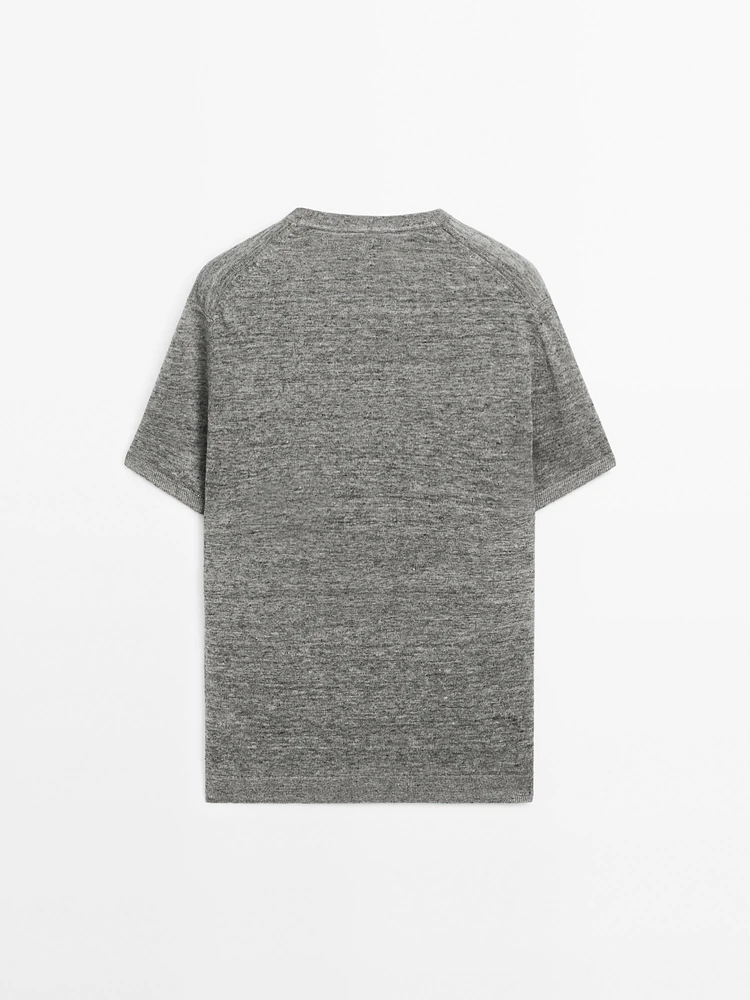 100% linen short sleeve knit T-shirt