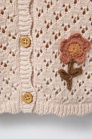 CROCHET FLOWER KNIT TOP