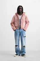 VESTE DÉLAVÉE À CAPUCHE