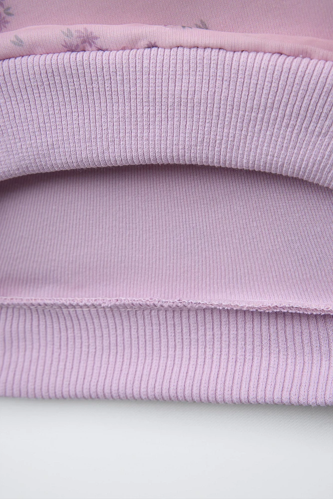 FLORAL ORGANZA SWEATSHIRT